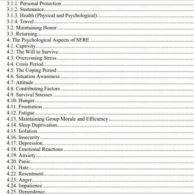 Air Force Handbook 10-644 Survival Evasion Resistance Escape (SERE) Operations (Digital)
