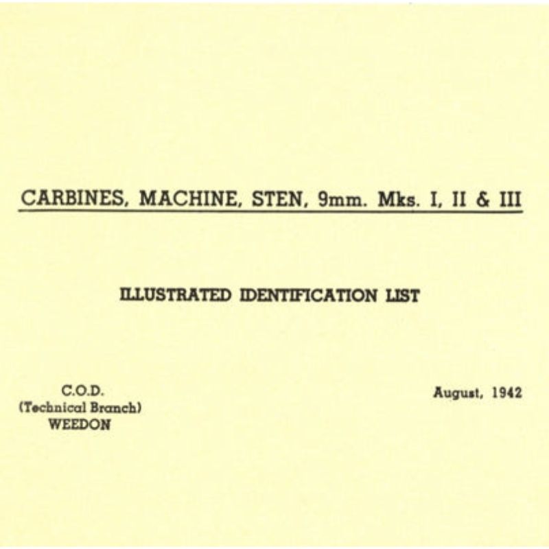 Carbines, Machine Sten, 9mm MKS I, II & III