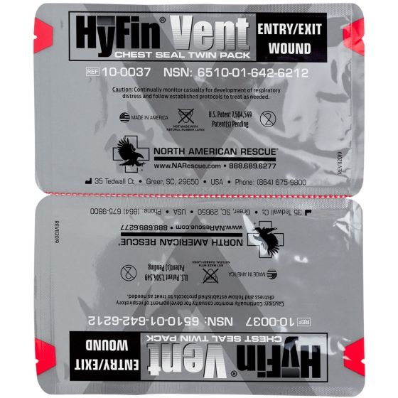North American Rescue HYFIN Vent Chest Seal Twin Pack