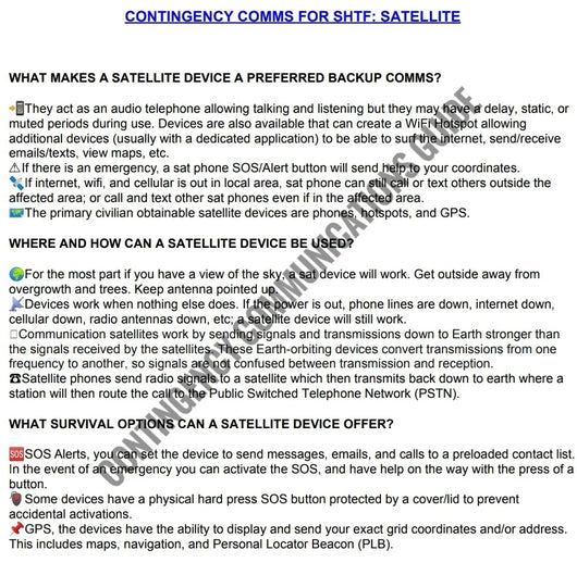 Contingency Communications - Primary, Alternate, & Emergency Contact Options